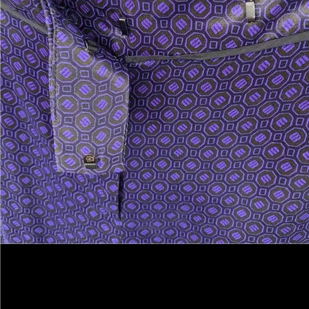 Massimo Dutti Purple Satin Trousers Geometric Pattern New Pants Size 6 - Picture 16 of 16